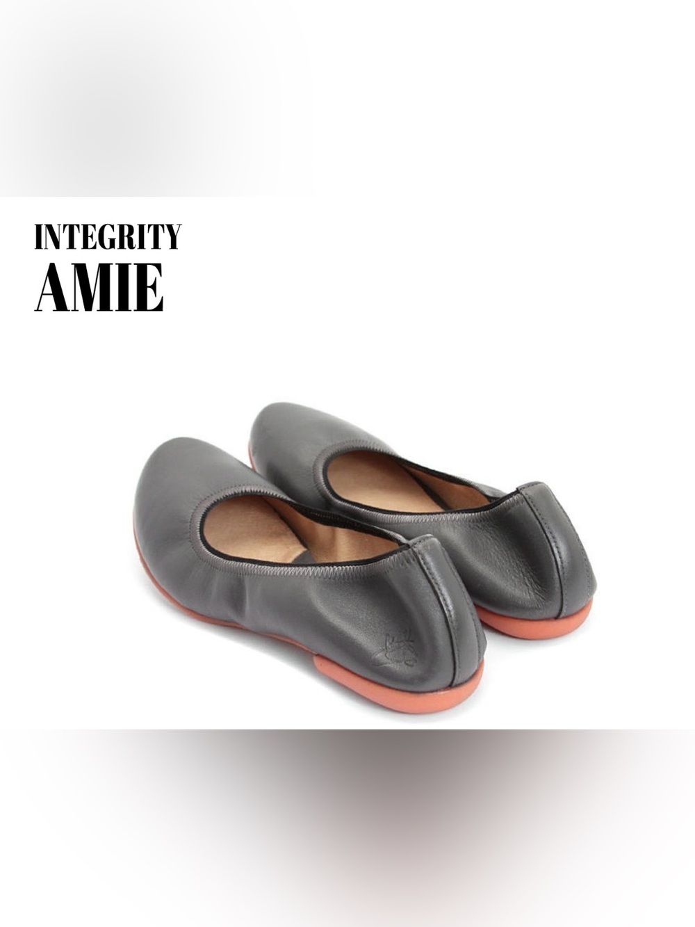 John Fluevog Shoes Women’s Integrity Amie Gray/Orange Slip on Ballet Flats 6.5